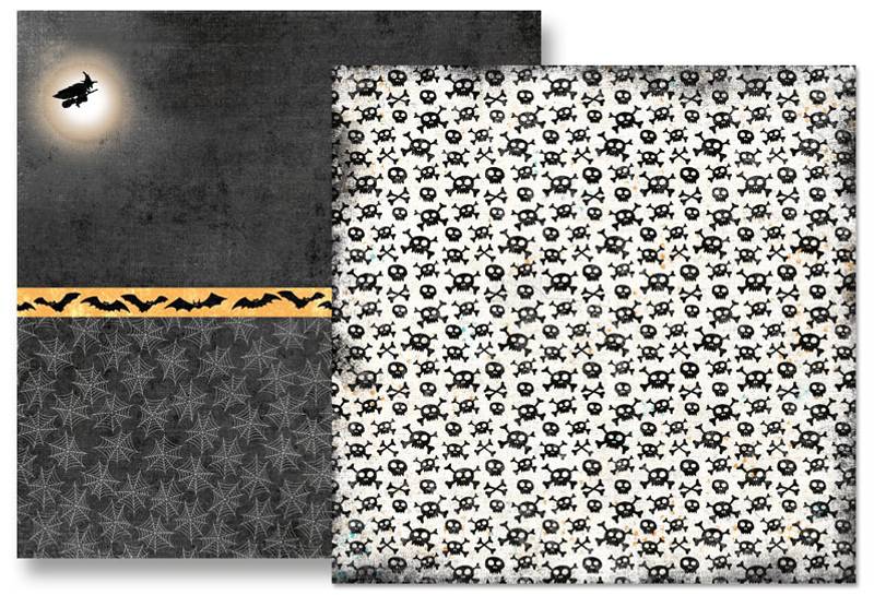 Papirdesign mønsterark - Knask eller knep - 12x12 - skrekk og gru - PD15087