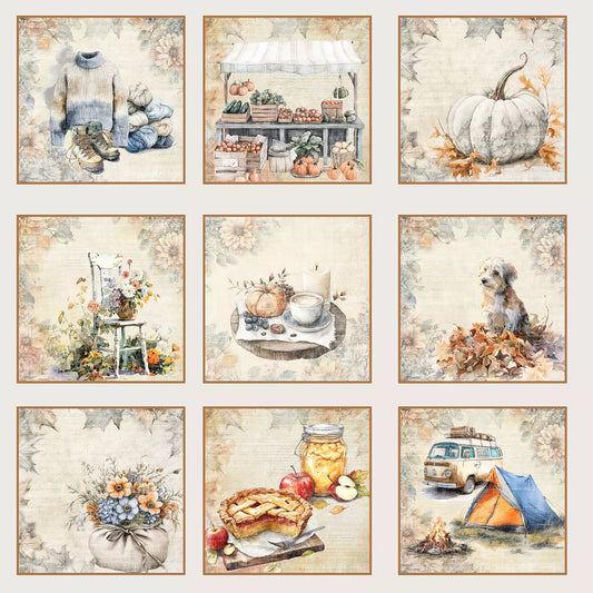 NYHET! Reprint mønsterark - Cozy Season -Tags 12x12