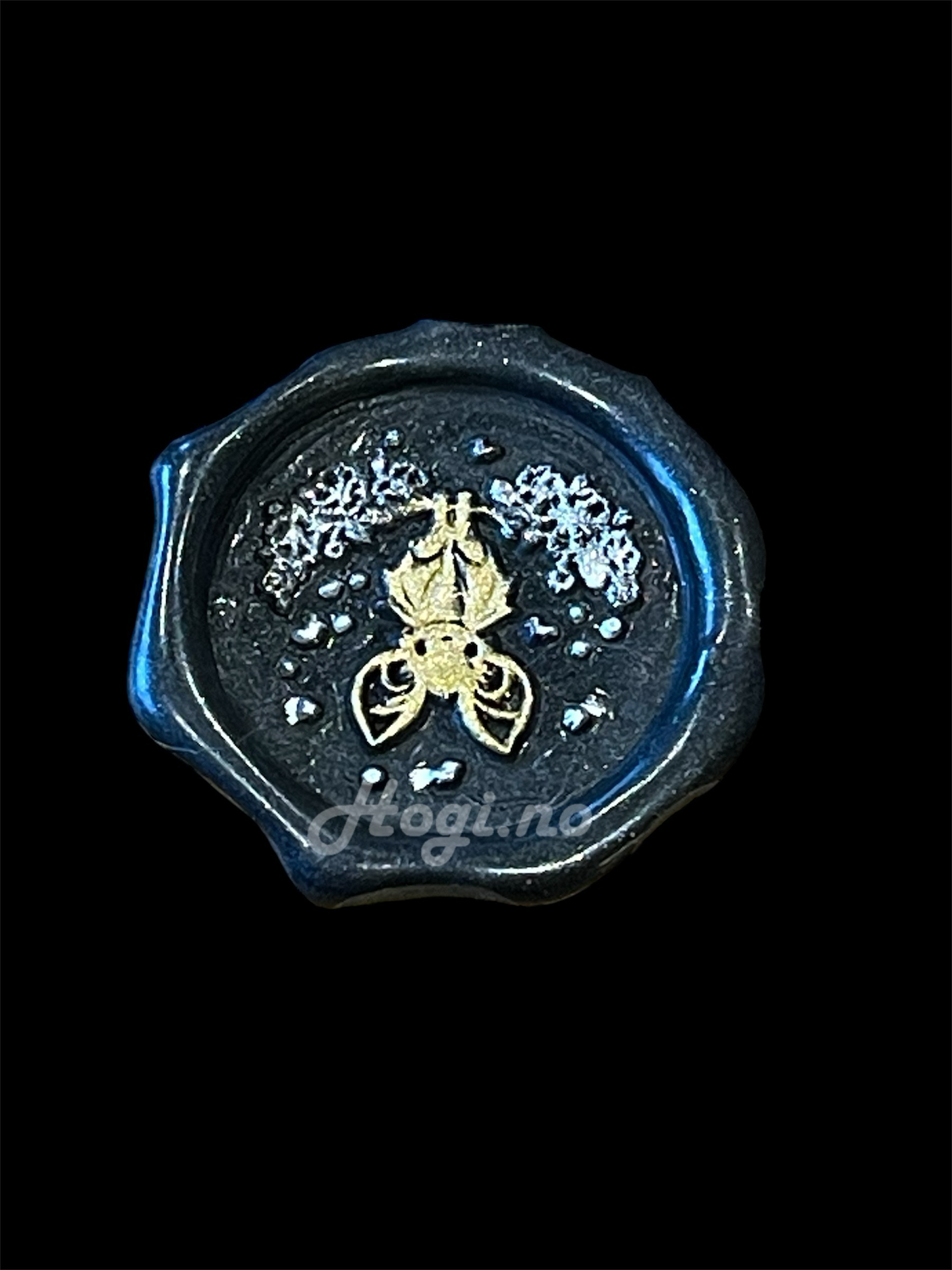 Voks-svart/ wax black -octagon- voks til bruk med lakksegl/ lakkstempel