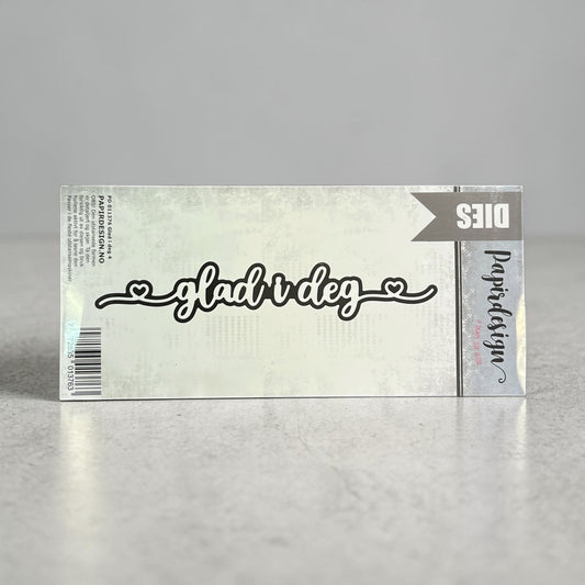 Papirdesign tekst dies - Glad i deg 4 - pd 011376
