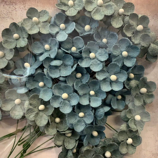 Papirdesign søte blomster vintage blå
