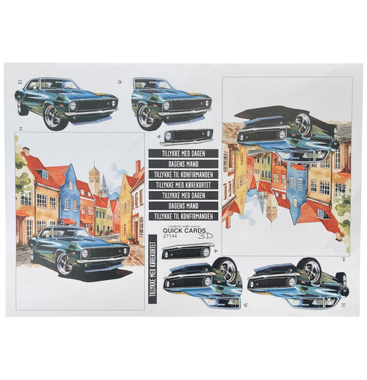 3D klippark - flott tøff bil