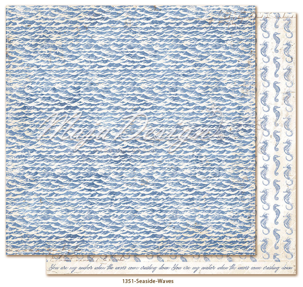 NYHET! Maja Design Seaside - Waves 12x12 mønsterark