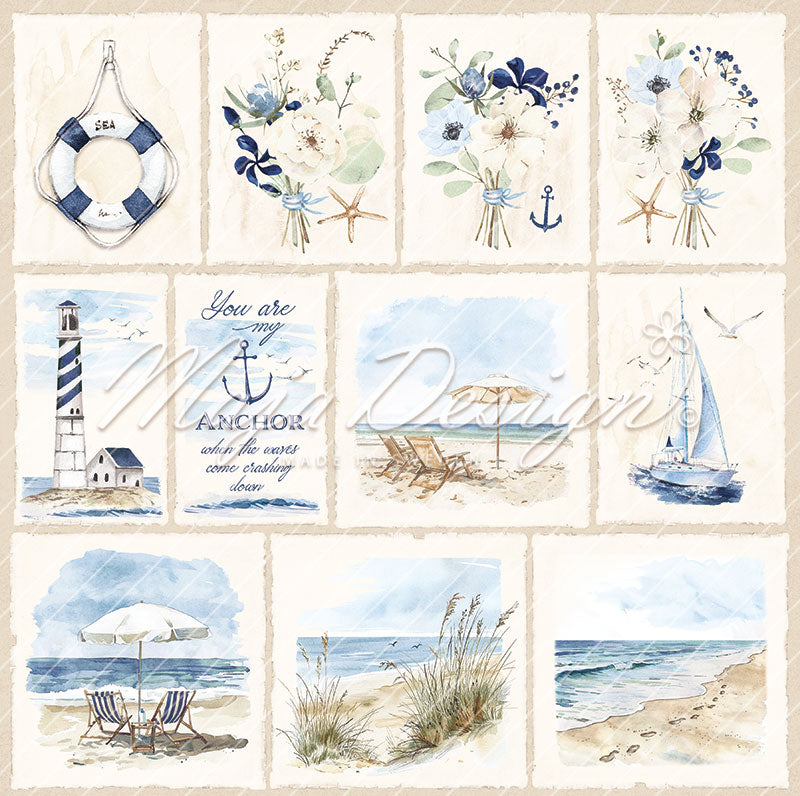 NYHET! Maja Design Seaside - Epherma 12x12 motivark/ mønsterark