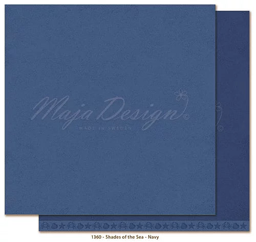 Maja Design - Seaside - Mono -1360  12 x 12" shades of the sea - Navy