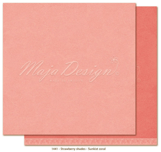 NYHET! Maja Design Strawberry thief - sunkist coral monocromes 12x12'