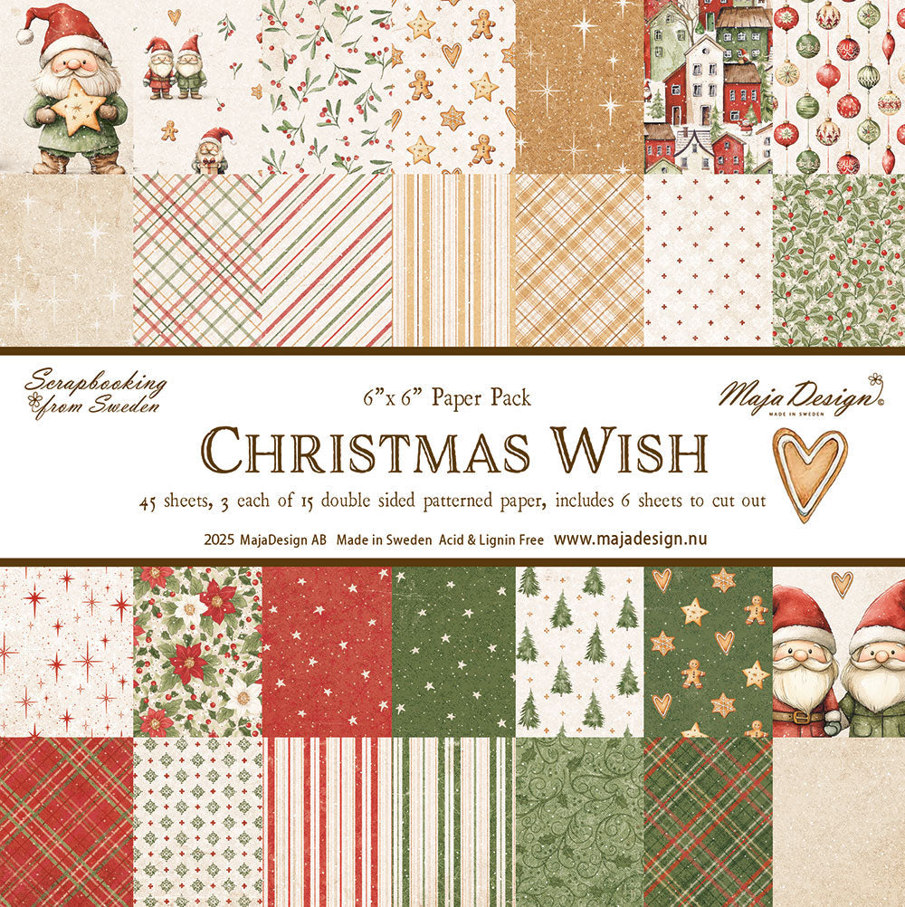 NYHET! Maja Design - Christmas Wish - Paper Pack - 6 x 6"