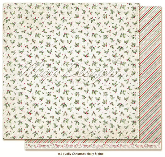 FORHÅNDSBESTILL NÅ! NYHET! Maja Design - Jolly Christmas - Holly & pine - 12x12'
