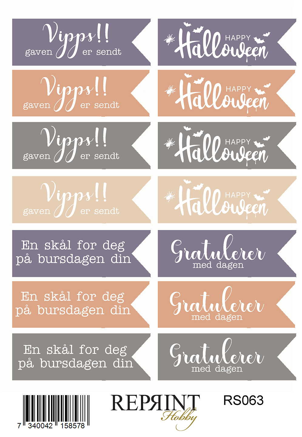Forhåndsbestill nå! Kommer snart! Reprint -  Stickers - Enchanted Halloween- Norsk tekst- 11x16 cm