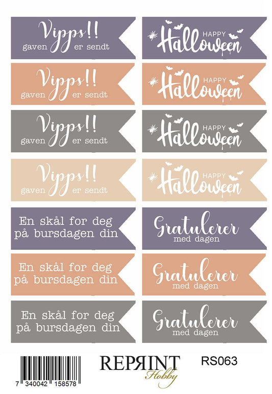 Forhåndsbestill nå! Kommer snart! Reprint -  Stickers - Enchanted Halloween- Norsk tekst- 11x16 cm