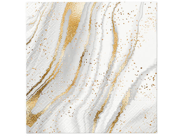 Serviett lunsj 20 stk Serviett Golded Marble  Lunch