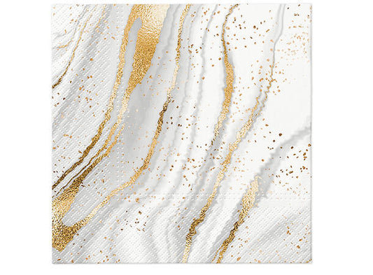 Serviett lunsj 20 stk Serviett Golded Marble  Lunch