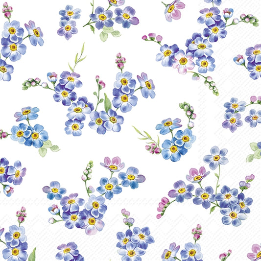 Serviett lunsj 20 stk Forget me not Valeria white Lunch