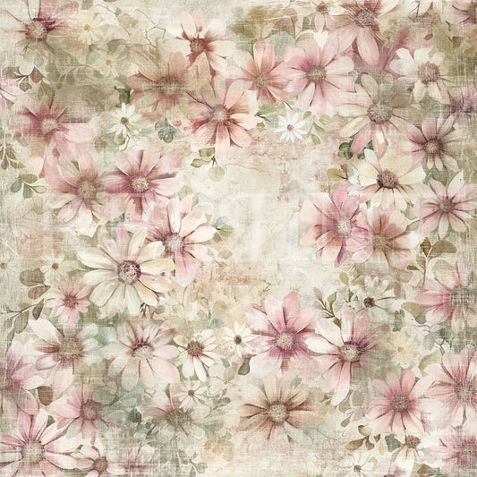 NYHET! Reprint - Girly - Flowers  - 12x12 tosidig mønsterark RP0646