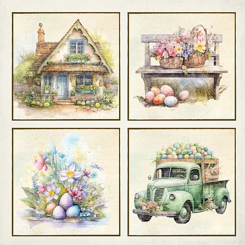 NYHET! Reprint mønsterark - 12x12' - Easter - Cards- RP0623- påske