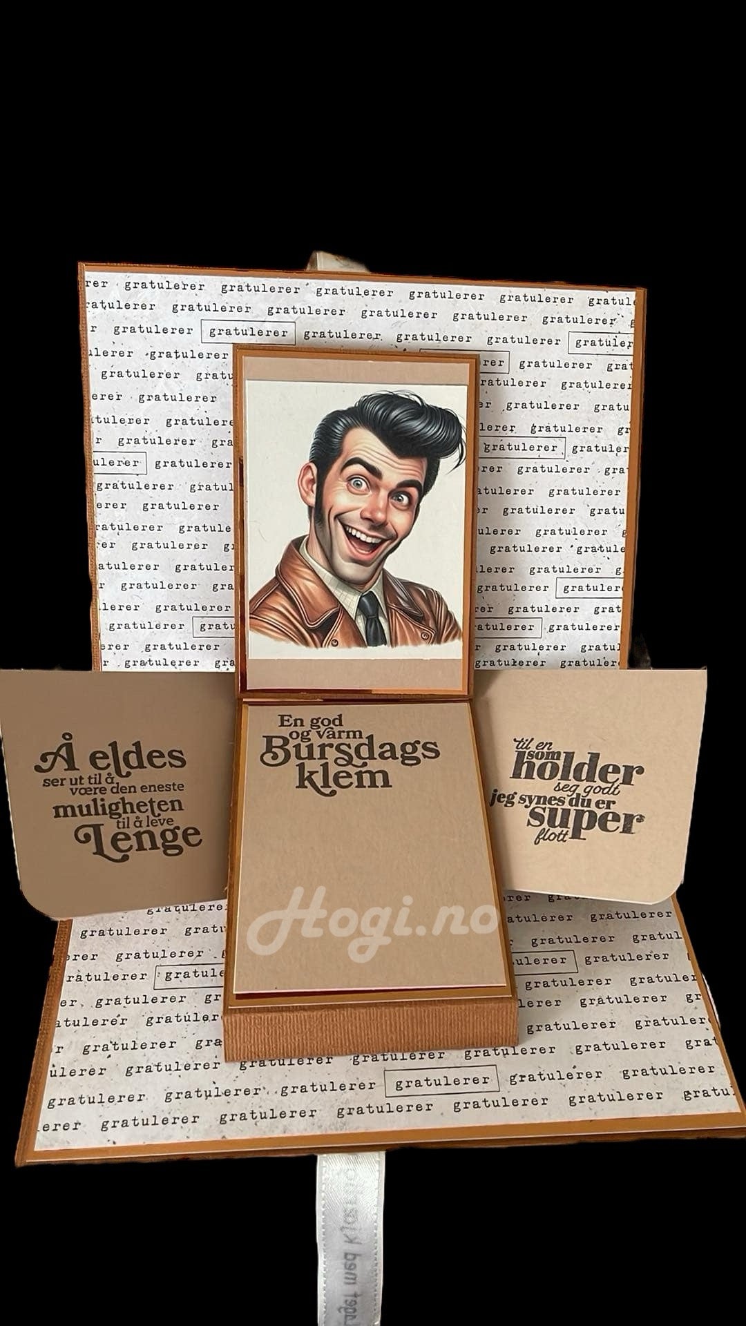 Mønsterark- vinglass - brun 12x12’’ - ensidig