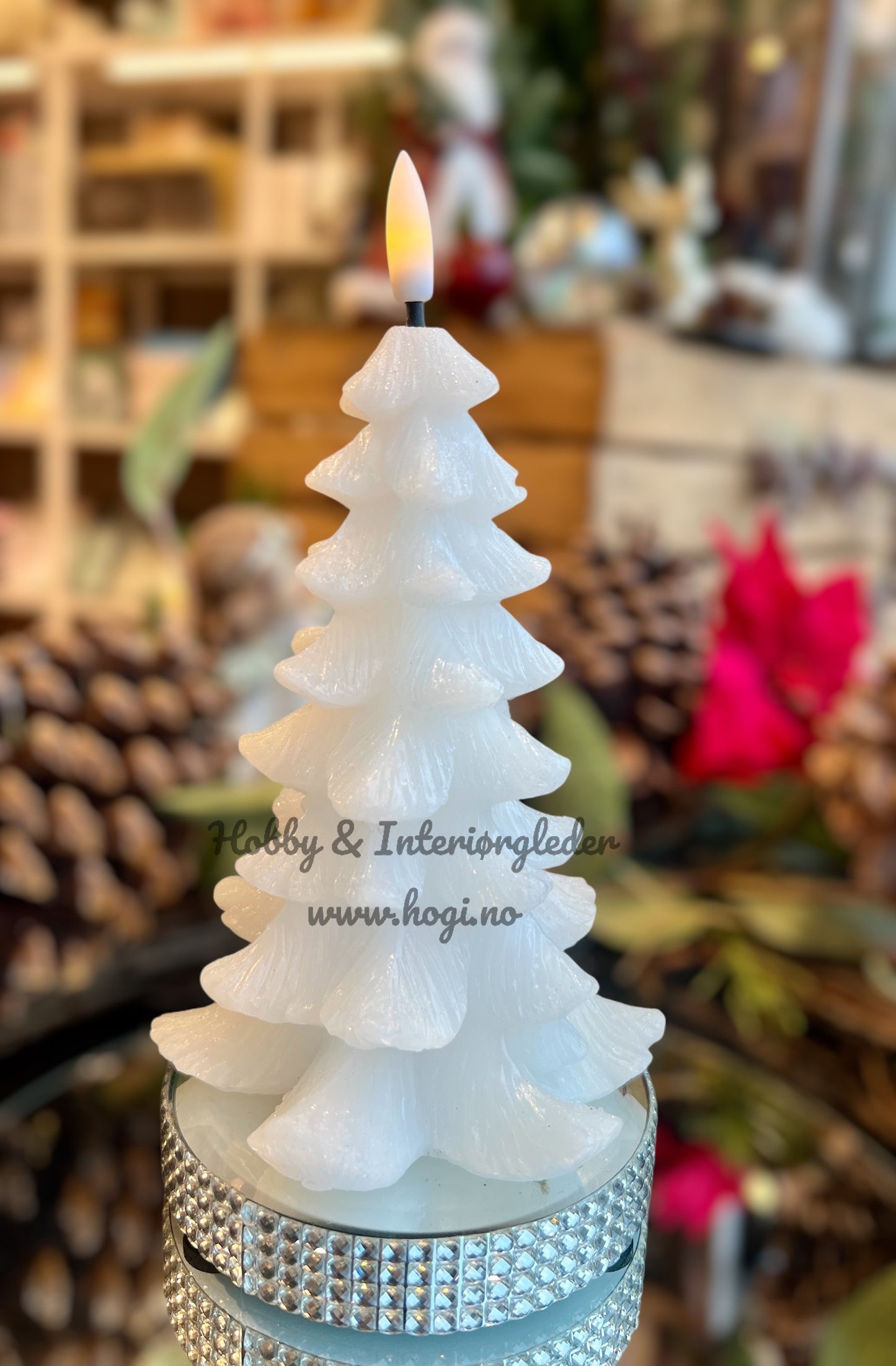 Lene Bjerre - juletre led lys - Litria LED candle tree 15 cm. Hvit