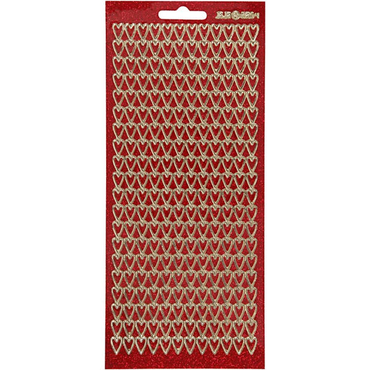 Hjerter røde skinnende/ glitrende små -klistremerker/ stickers