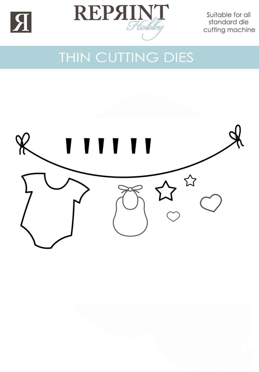 NYHET! Dies - Reprint - Babyklädstreck - 103x44 mm- Babyklær -