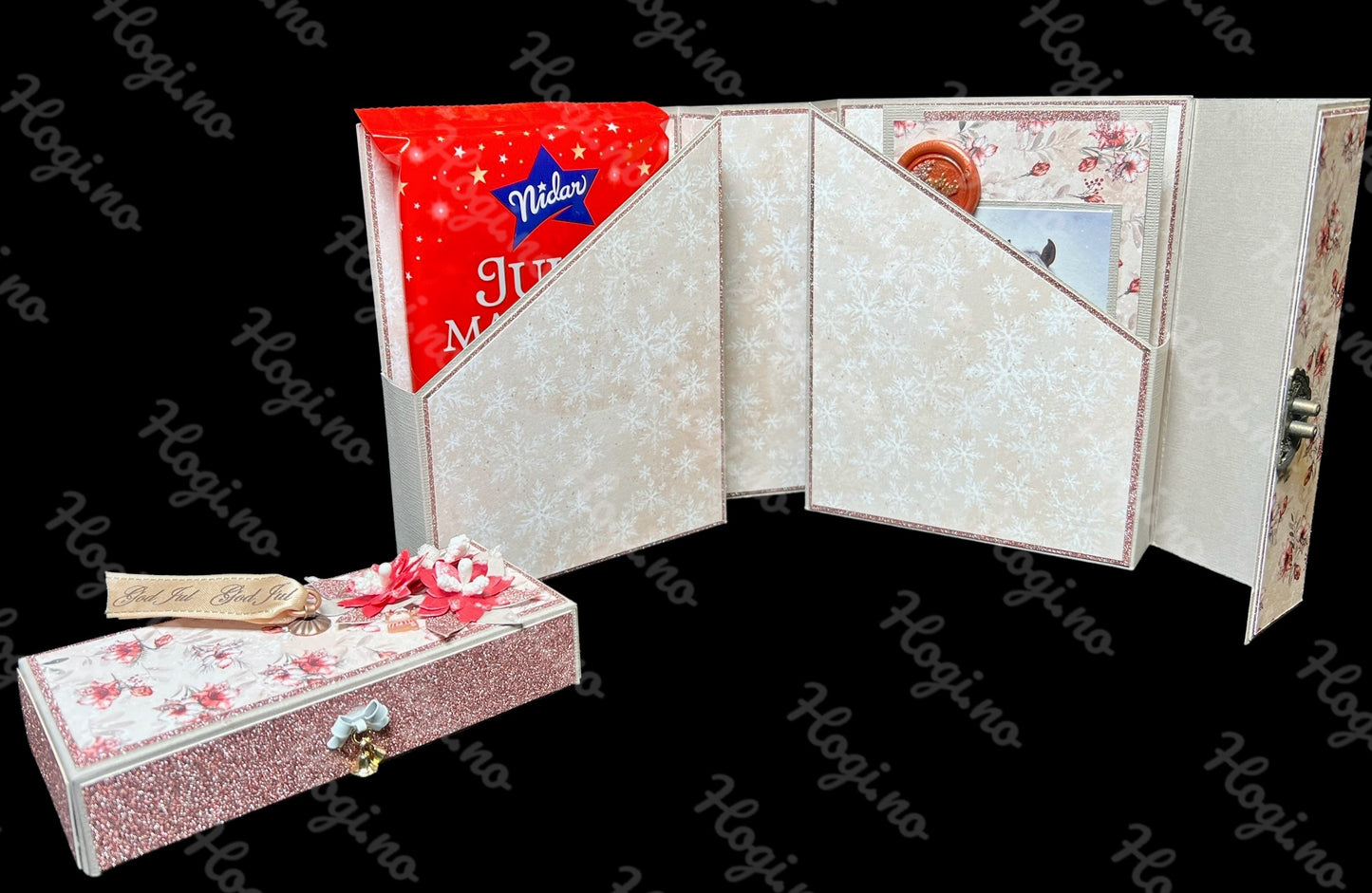 Hobbypakke/ hobbykit « Boks til konvolutter og kort/ gavelapper marsipan /sjokolade  »