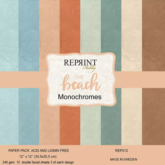 NYHET! Reprint  - the beach - Monochromes Collection Paperpack 12x12'