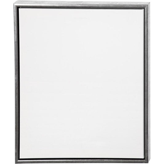 Lerret / canvas med antikk sølvfarget ramme str: 54cmx64cm