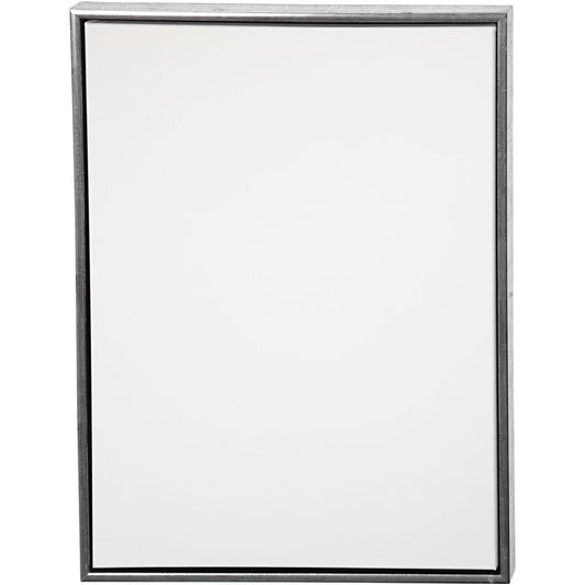 Lerret / canvas med antikk sølvfarget ramme str: 64 cm x 84 cm