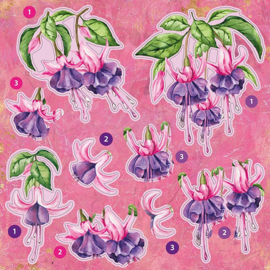 Crafters Companion - Crafter's Companion - Fabulous Fuchsia Decoupage -paperipakkaus, 6" x 6"