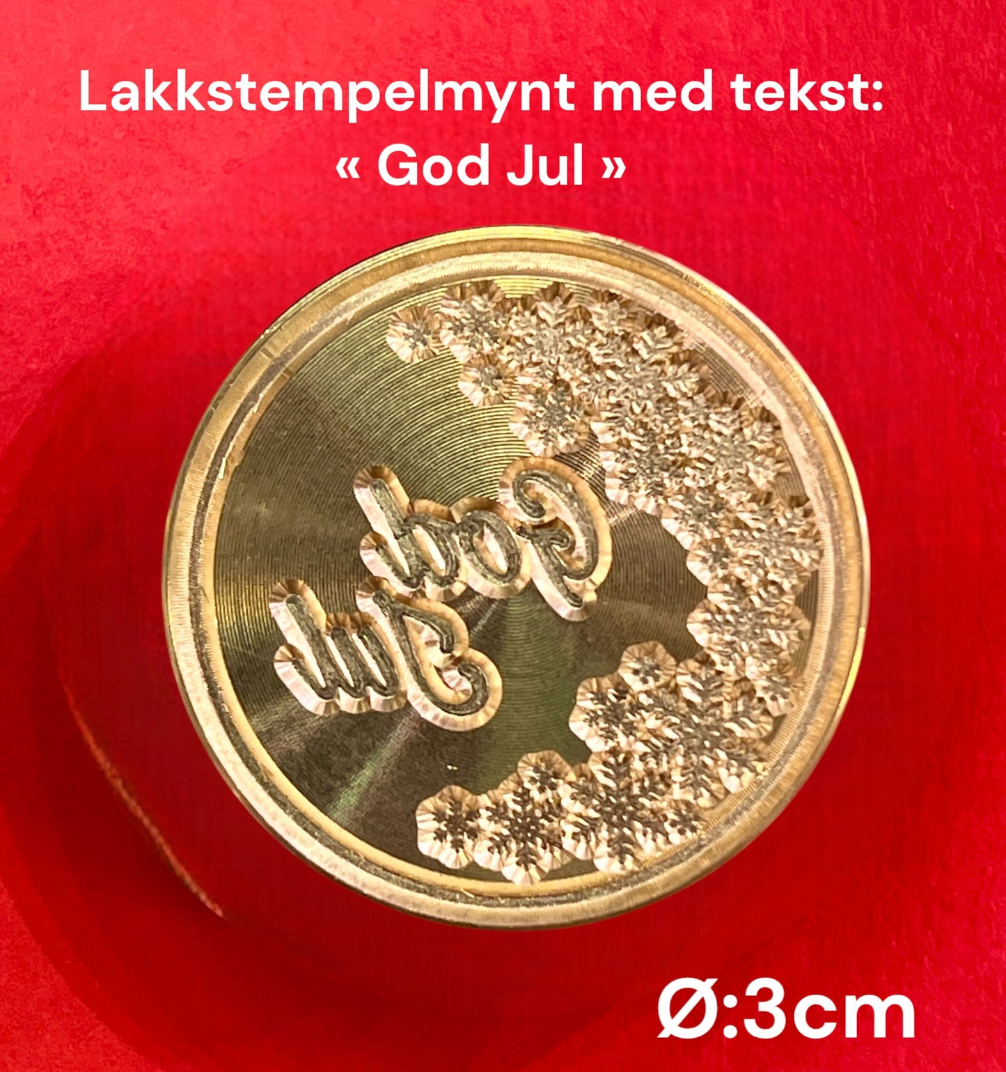 EKSKLUSIV NYHET! Hogi.no’s design: «God Jul med snøkrystaller» ❄️ lakkseglstempel. -     Velg mellom 2 størrelser!