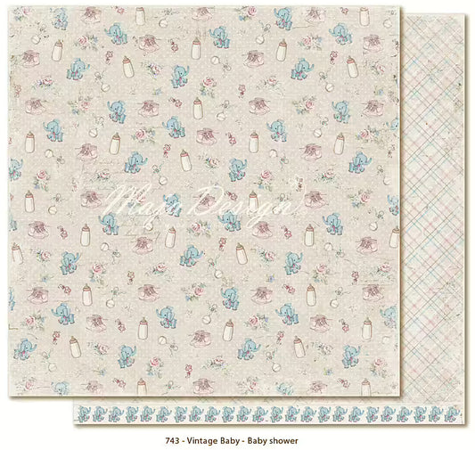 Maja design - Vintage Baby - Baby shower - 12x12'