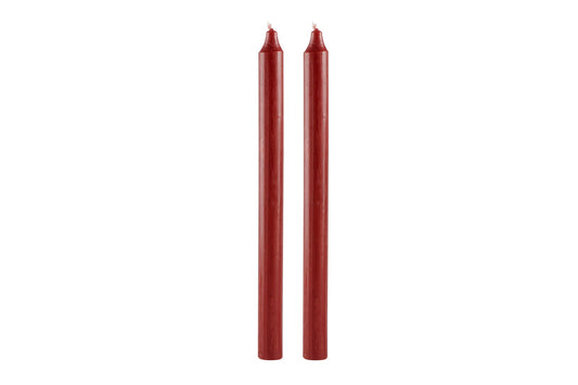 kronelys -rustikklys Dyp rød / Bordeaux 29cm
