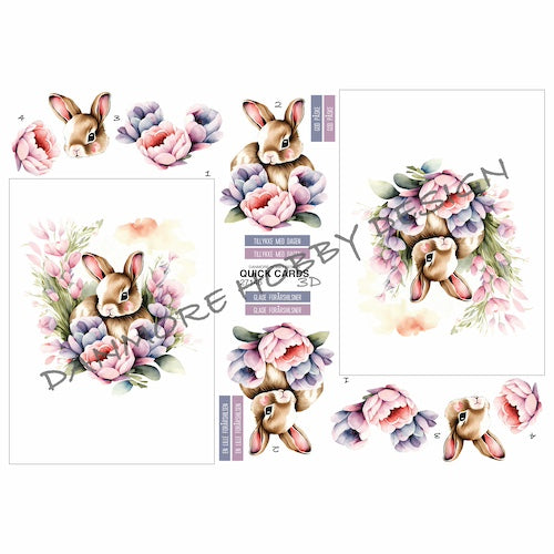 3D klippark Blomster hare