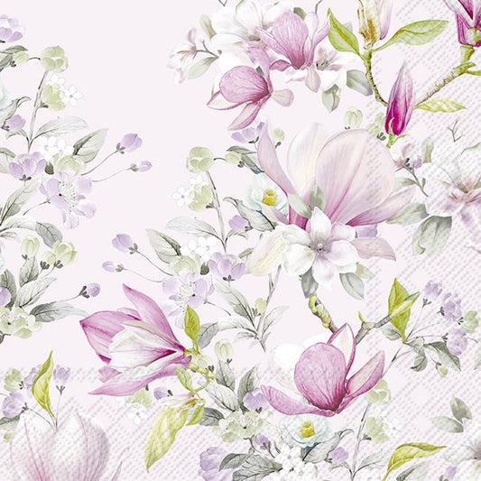 Servietter - lunsj - 33x33cm - Romantic Magnolia Light Rose Lun lunch