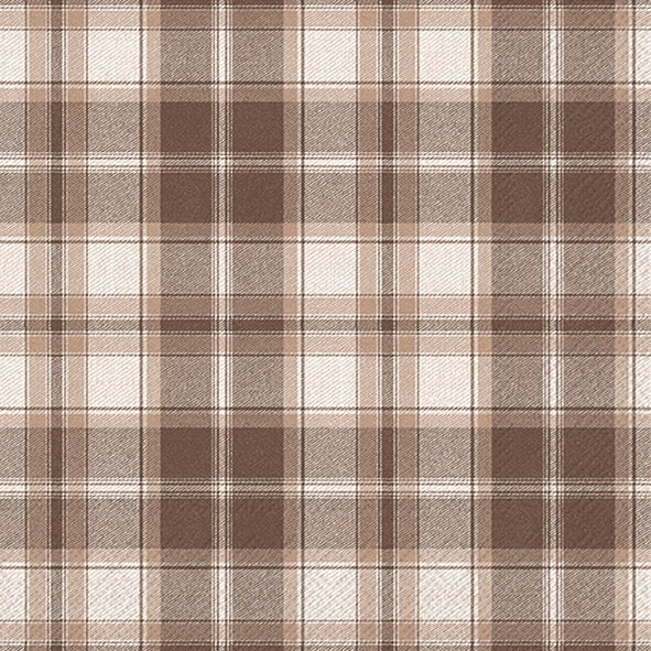 Servietter - lunsj - Check Brown Lunch - Lunsjserviett 20 stk 3-lags 33x33cm