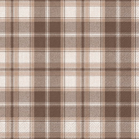Servietter - lunsj - Check Brown Lunch - Lunsjserviett 20 stk 3-lags 33x33cm