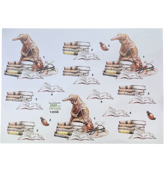 3D klippark - Harry Potter - heksehatt med bøker 📚