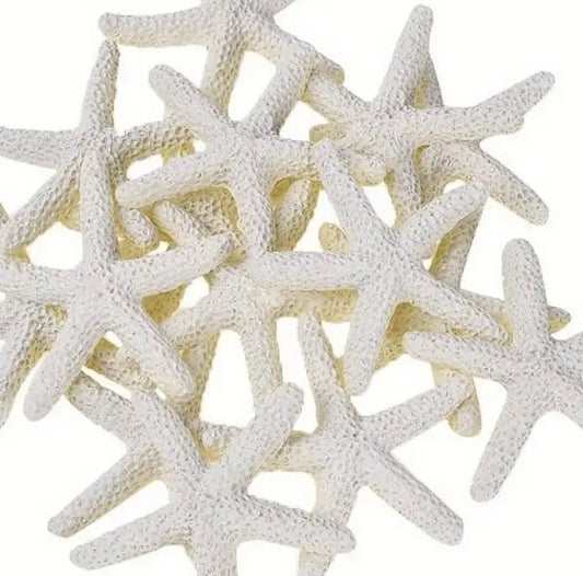 Mini sjøstjerner - hvit - 3d - 3 stk pr pk