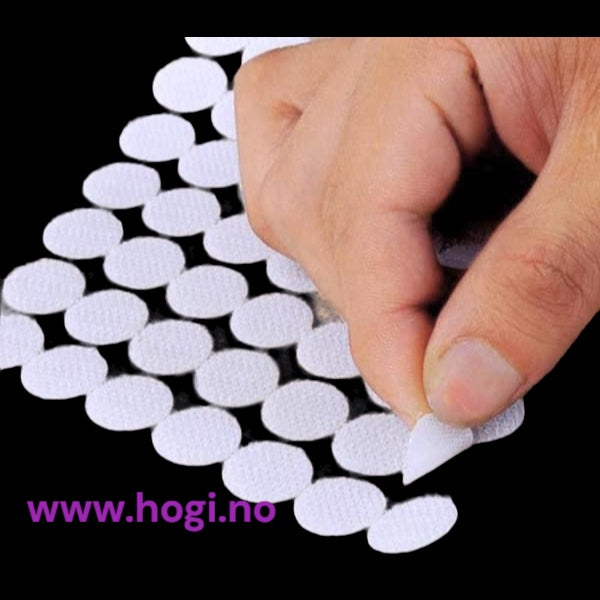 Borrelås runde selvklebende - diam 10mm 54 stk