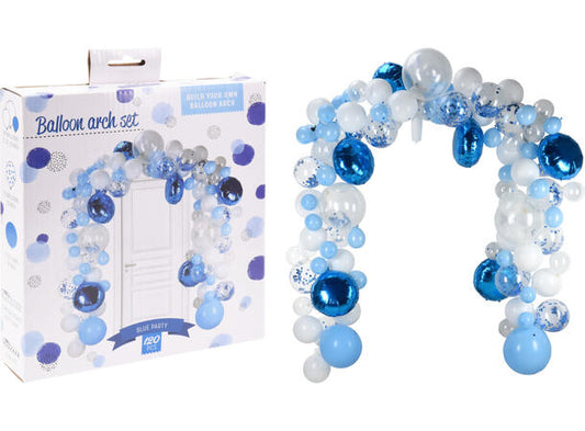 Ballong bue sett: Ballong bue blå/hvit/klar s/120 Med ballongremse, limputer