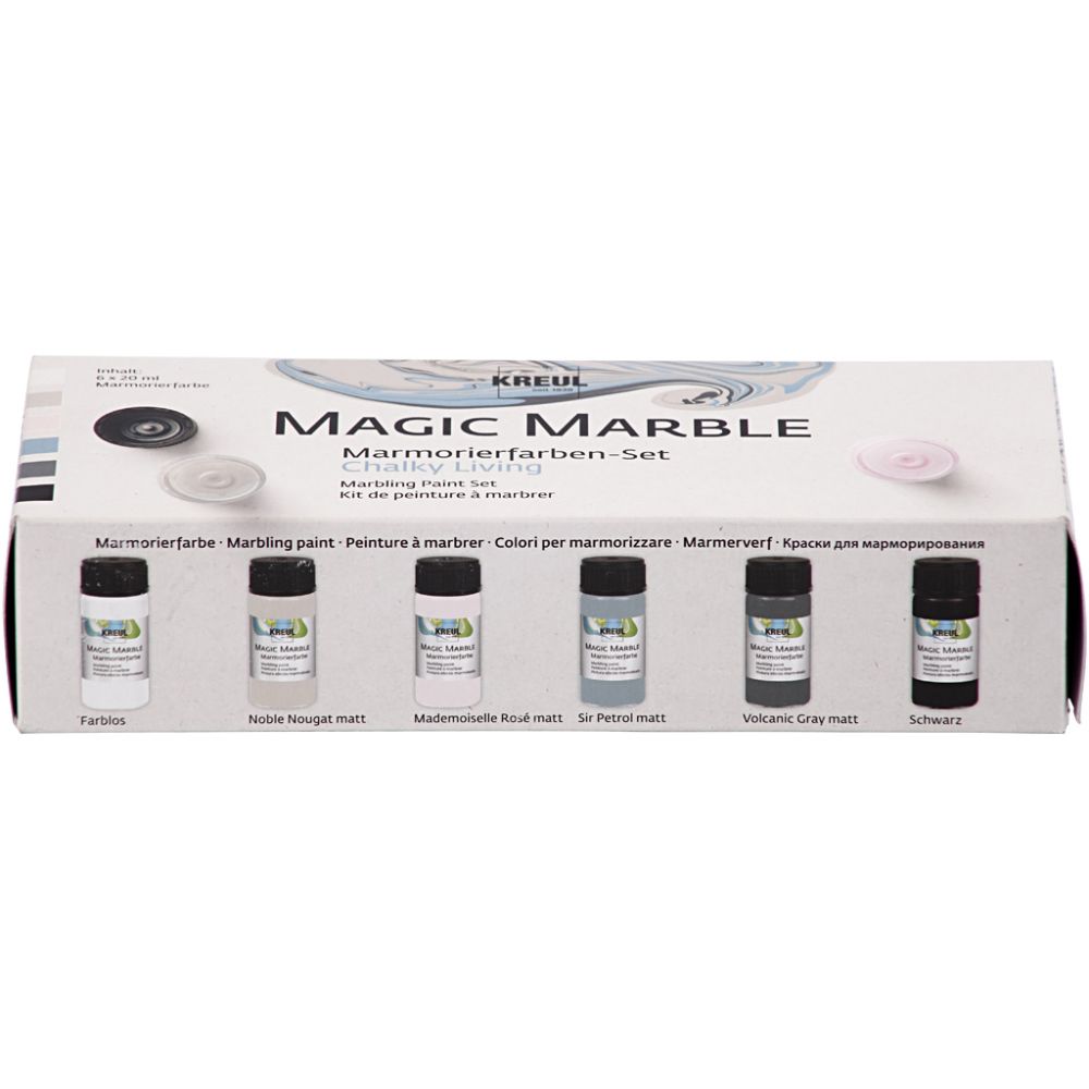 Magisk marmoreringsmaling - Magic Marble - Chalky Living sett med 6 farger