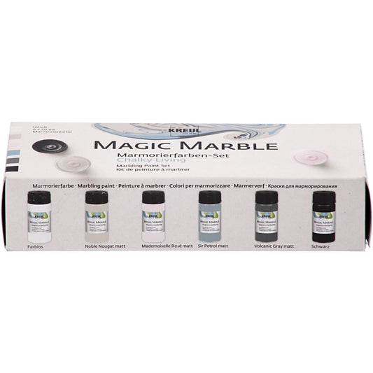 Magisk marmoreringsmaling - Magic Marble - Chalky Living sett med 6 farger