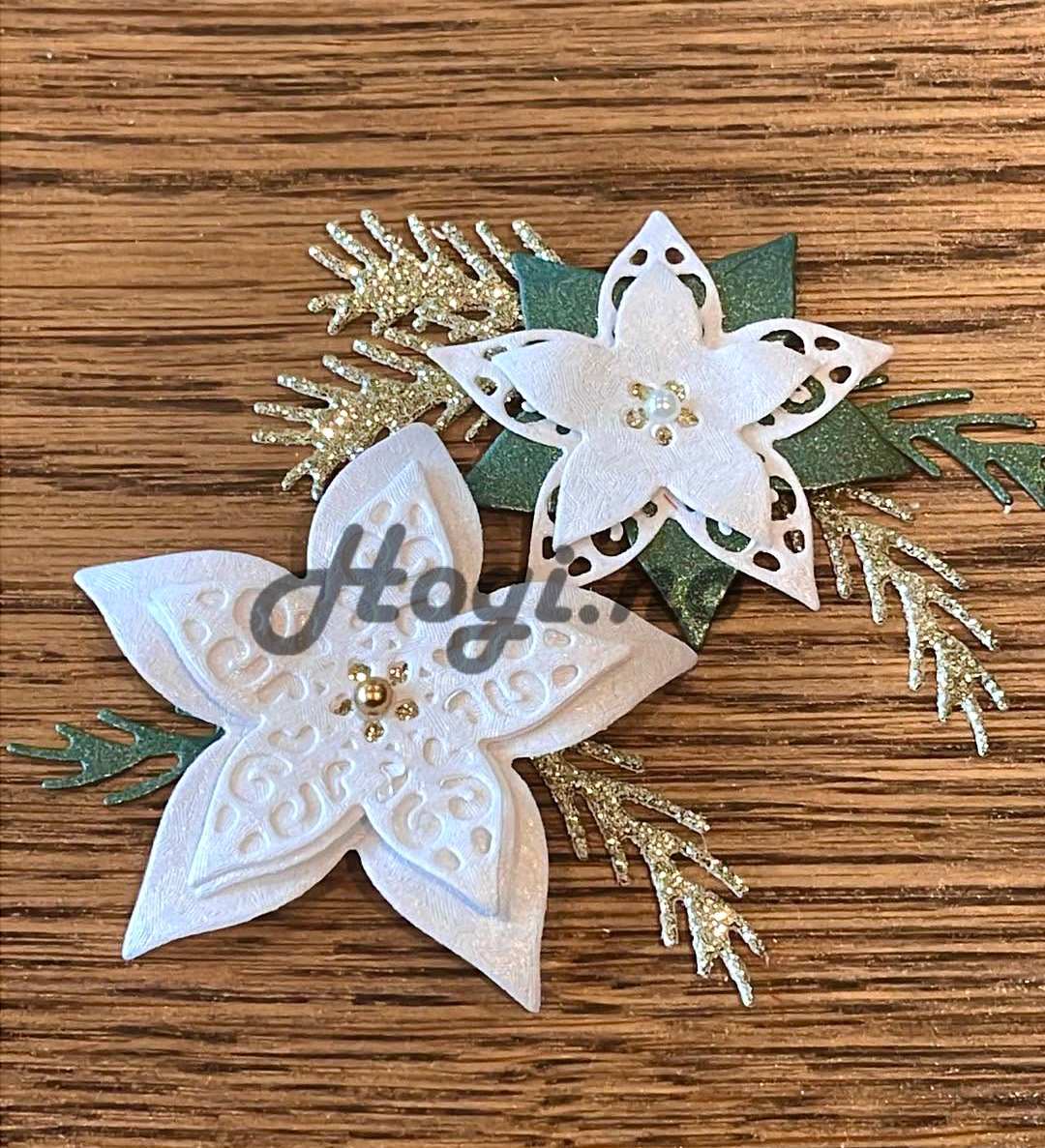 Nellie Snellen Shape Dies - Julestjerne med kvist -  Poinsetta Flower and Branches (SD293)
