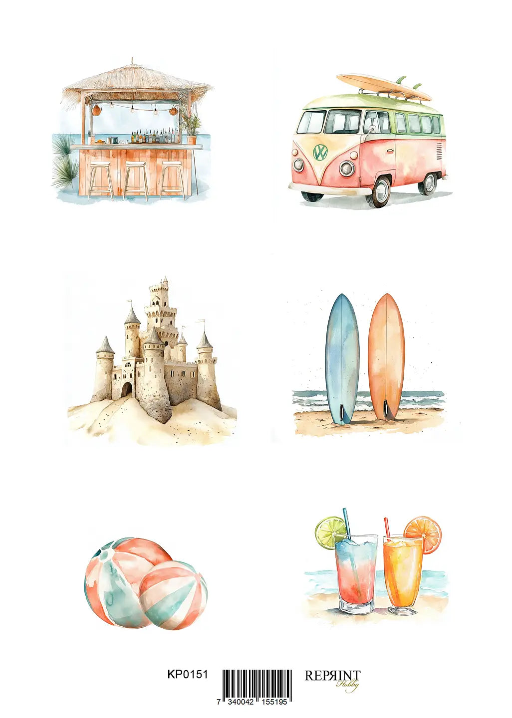 NYHET! Reprint- The Beach - Klippark A4 - KP0151