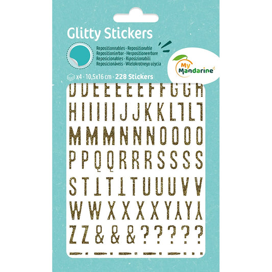 My Mandarine Glitty Klistremerker – Bokstaver og tall - Flere farger å velge i