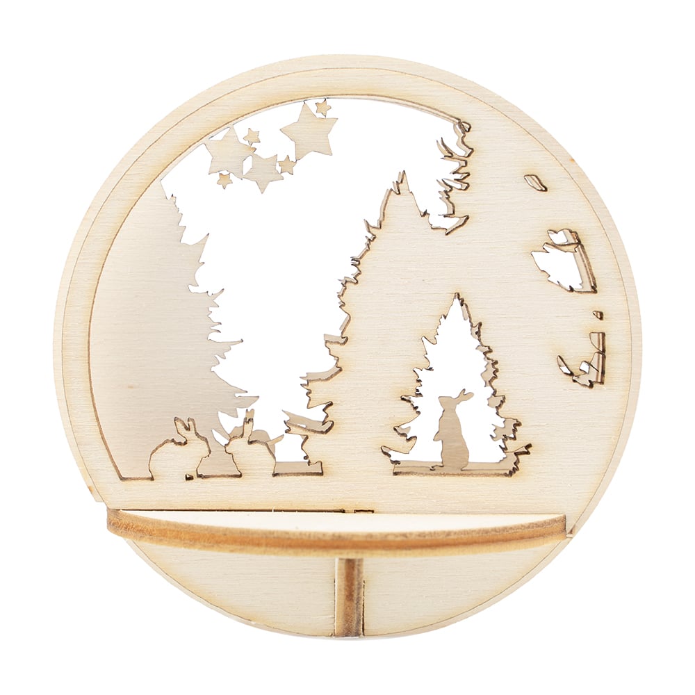 3D Figursett i tre til julekuler - 10 ulike motiver å velge i, passer til julekule Ø: 80mm