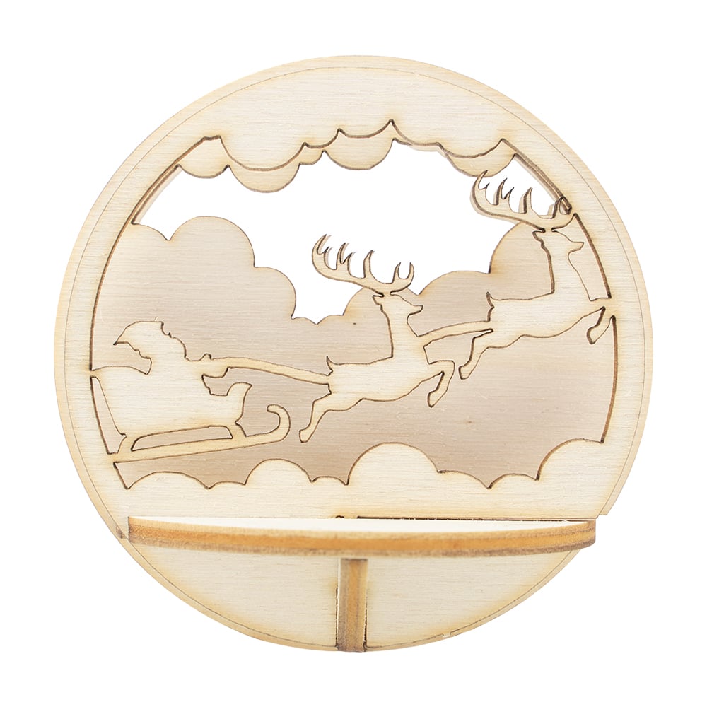 3D Figursett i tre til julekuler - 10 ulike motiver å velge i, passer til julekule Ø: 80mm