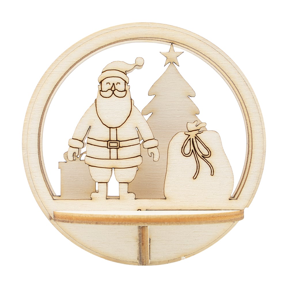 3D Figursett i tre til julekuler – Julekule Ø: 78mm