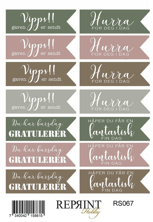 Reprint -  Stickers Reprint - Hidden Magic Norsk tekst- 11x16 cm