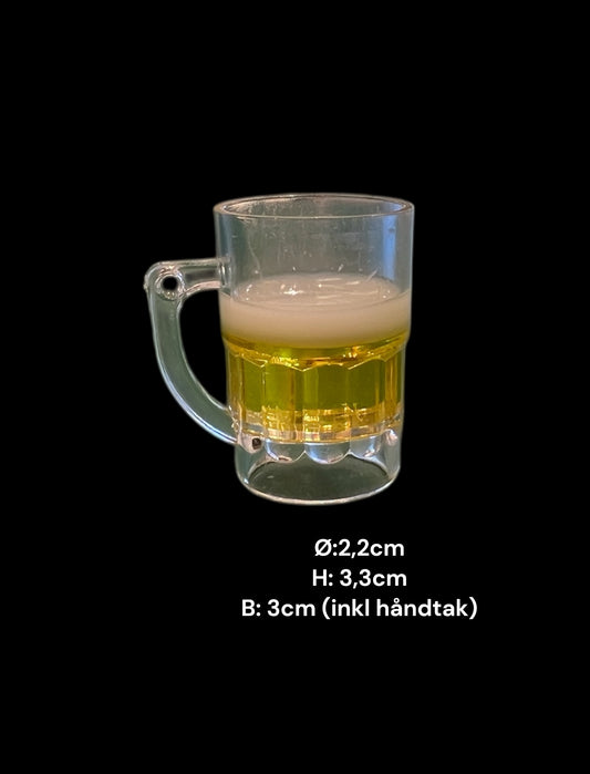 Miniatyr / minifigur 4D ølglass - øl  glass