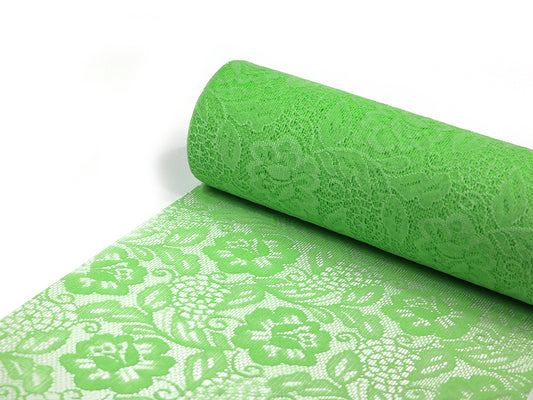 Sizolace rose / Sizoweb bordløper - kiwi grønn - 30cm x 5m